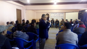  Dr. Mahendra Bhattrai, facilitating one of the interaction program on religious freedom and Nepalese legal provisions