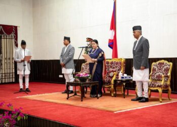 गोविन्द बन्दीले लिए कानूनमन्त्रीको सपथ