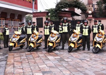 ललितपुर महानगर प्रहरीको क्विक रेस्पोन्स टिमले सञ्चालनमा ल्यायो विद्युतीय स्कुटर