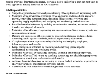 ANS Vacancy Announcement