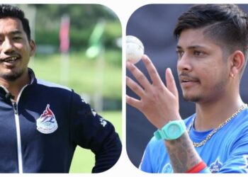 द हन्ड्रेडमा सन्दीप लामिछाने र अर्जुन साउद 