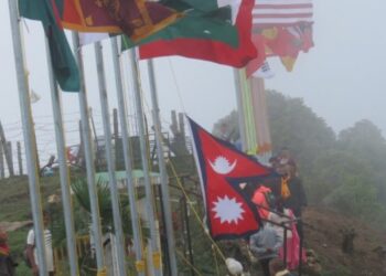 पर्यटन प्रवर्धन : ध्वजे डाँडामा विश्वका बिभिन्न २२ देशको झन्डा