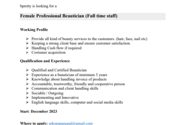 Vacancy announcement at ArkopanaNepal